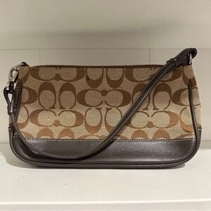 SOLD - Y2K Vintage Coach Tan and Brown Demi Mini Bag 6094